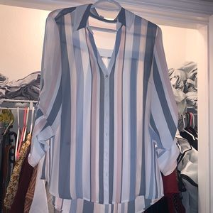 Express Striped Button Down